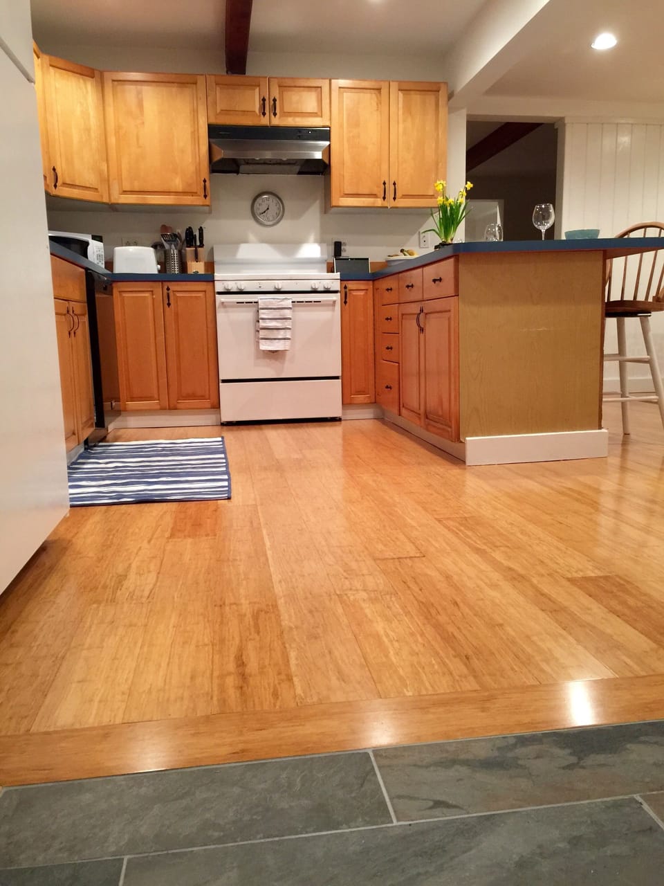 Kitchen with new hardwood floors