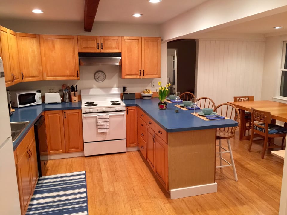 Kitchen with new hardwood floors 