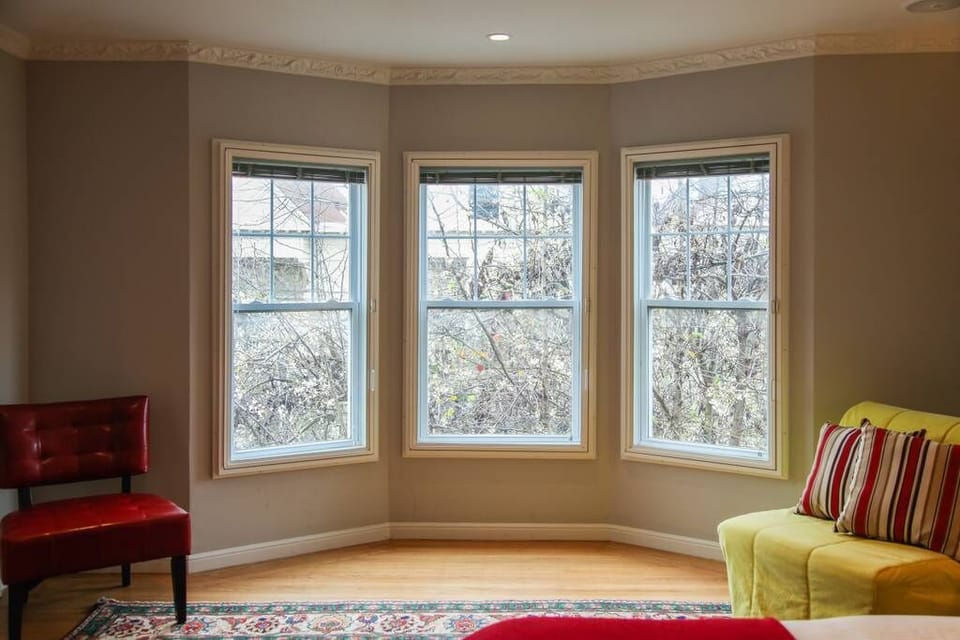Bay window in main room.