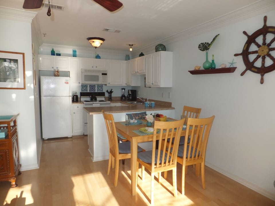 Dining table has enough seating for the whole family