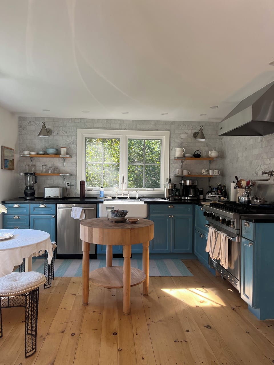 More of the blissful kitchen there is a window seat  perfect for morning coffee.