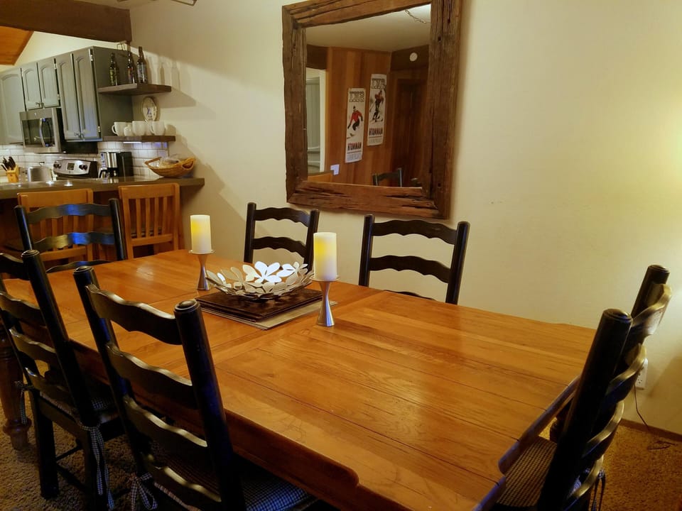 spacious dining room table to fit large family dinners