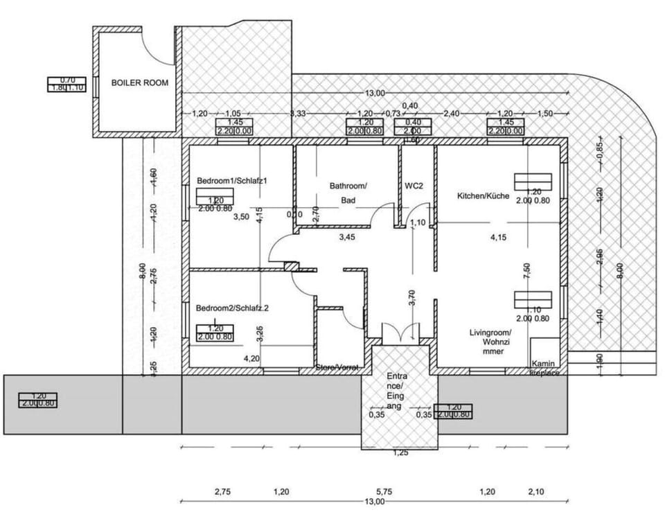Floor plan of Joleni Cottage