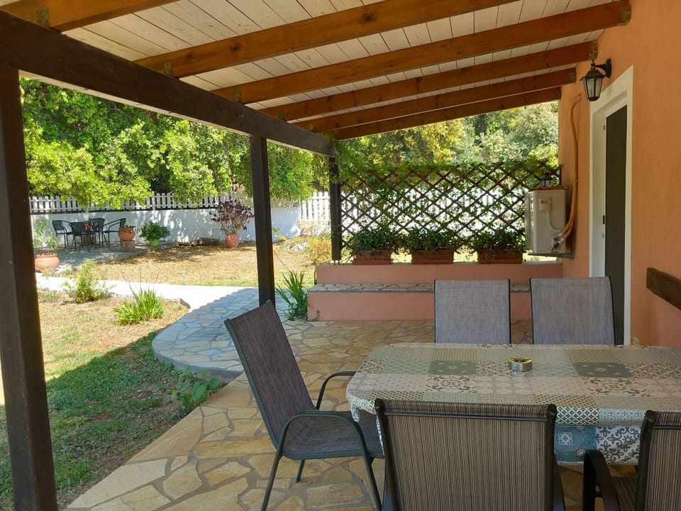 Enjoy your meals on the covered terrace