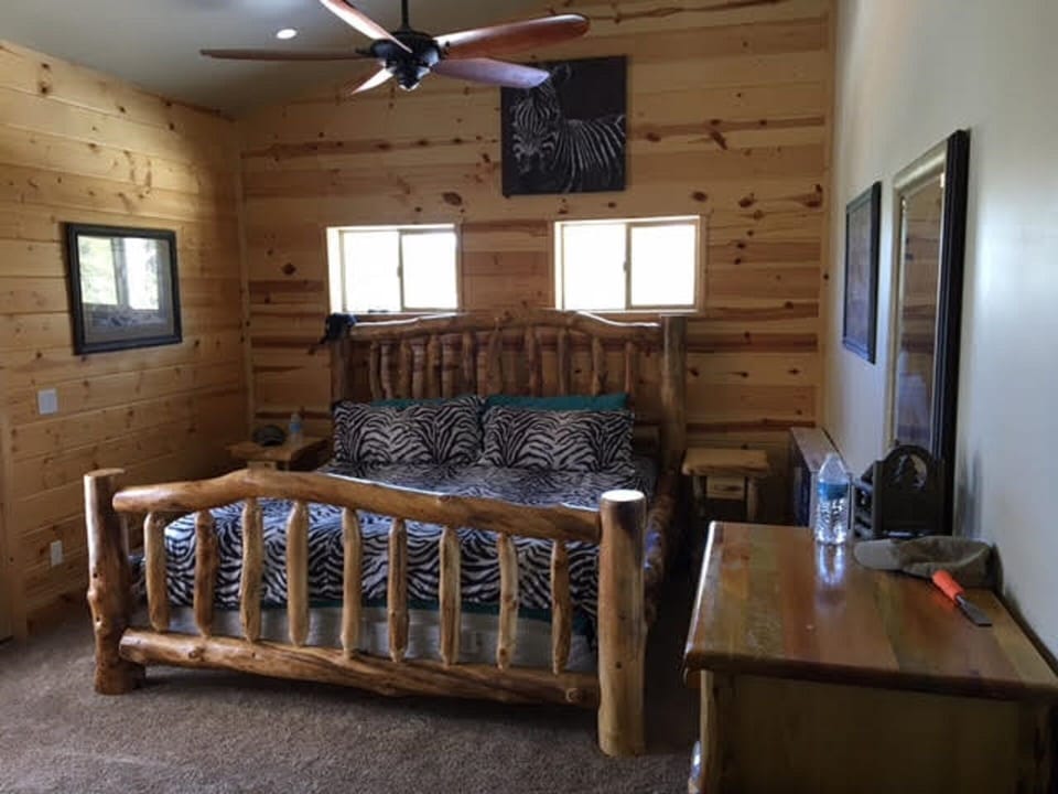 Three level bedroom with king size bed