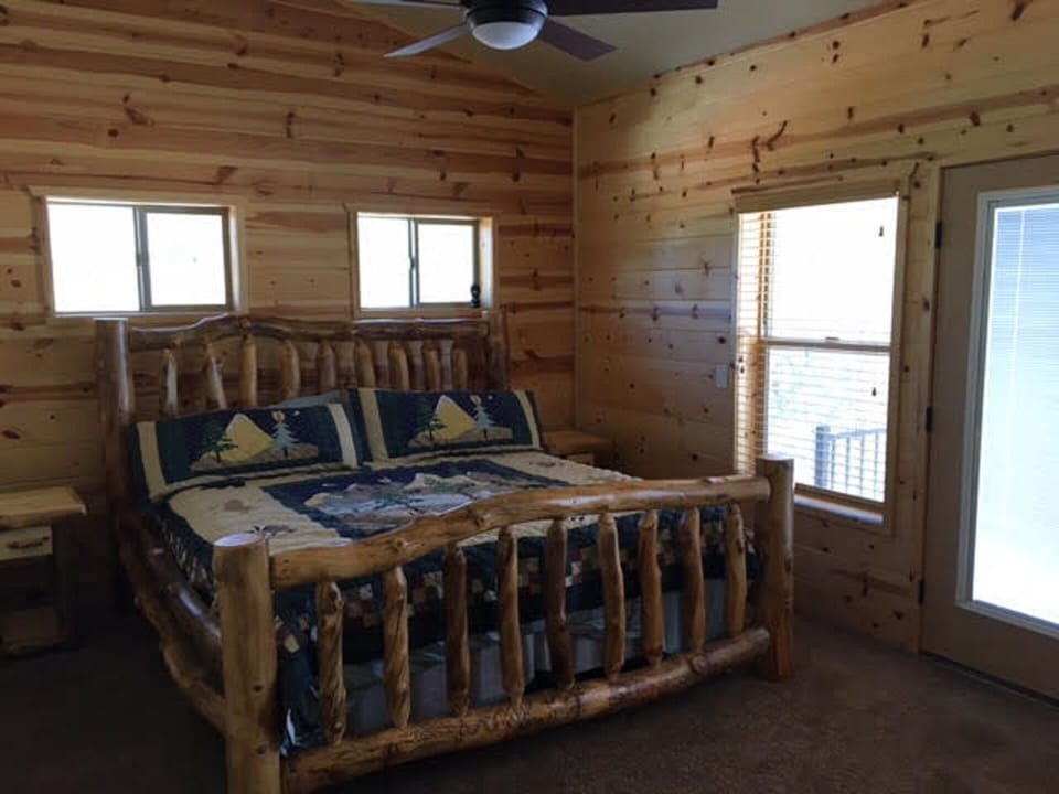Three level bedroom with king size bed