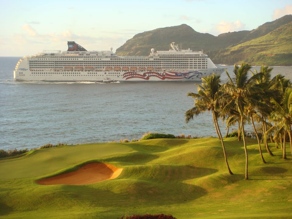 View of cruise ship from our lanai
