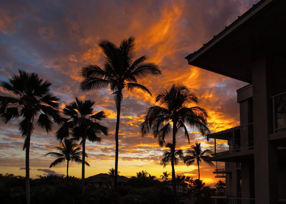 Sunset view from the lanai.