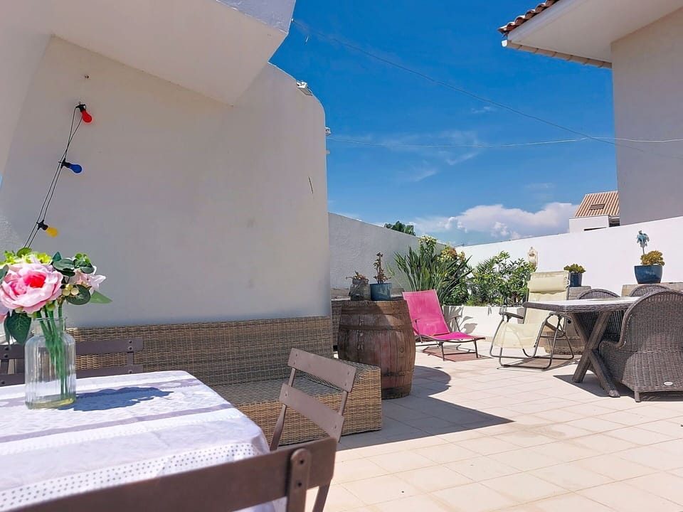 Furniture, Flowerpot, Floor, Flooring, Chair, Outdoor Furniture, Houseplant, Outdoor Table, Patio, Balcony