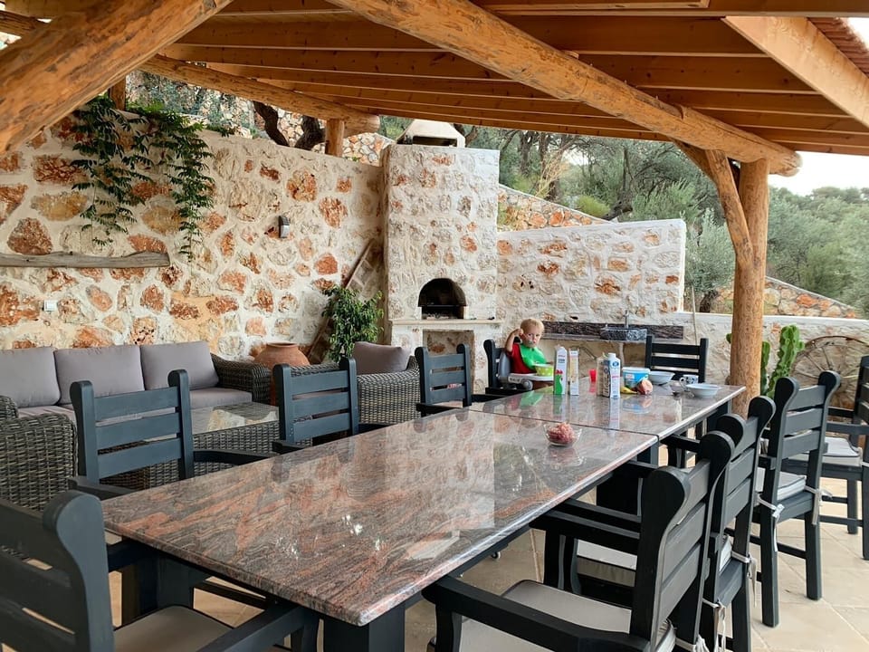 Covered dining and relaxing shaded area
