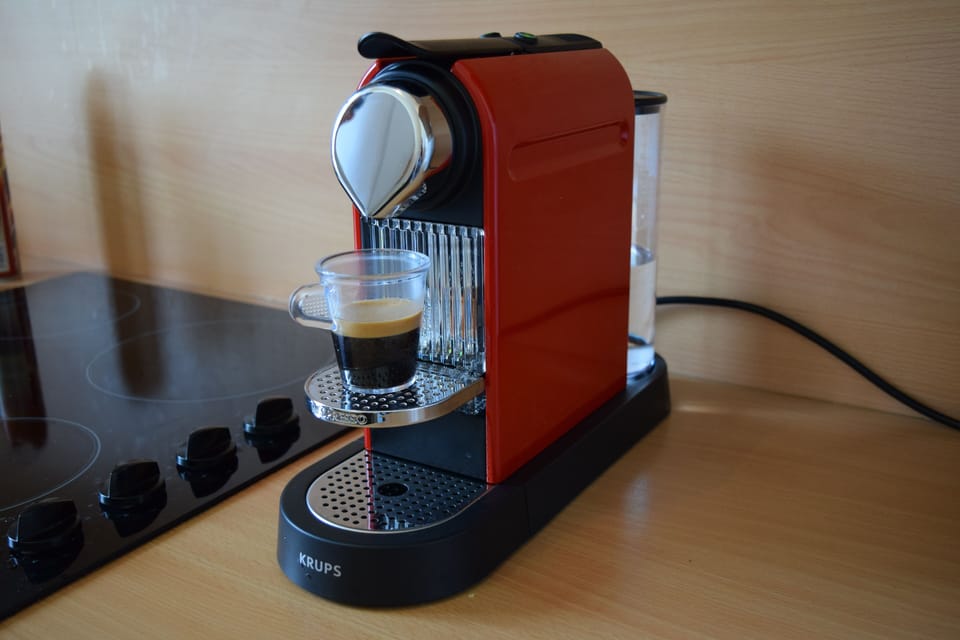 Nespresso coffee maker in the kitchen