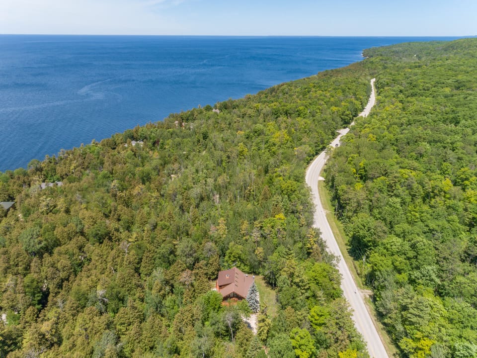 12 min drive up this road to Egg Harbor. (Only 5 to the nearest sandy beach.)