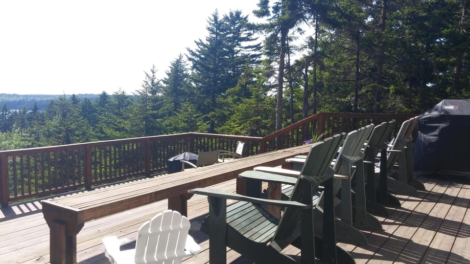 BBQ, Adirondack chairs for adults & children, bench seating & fire pit