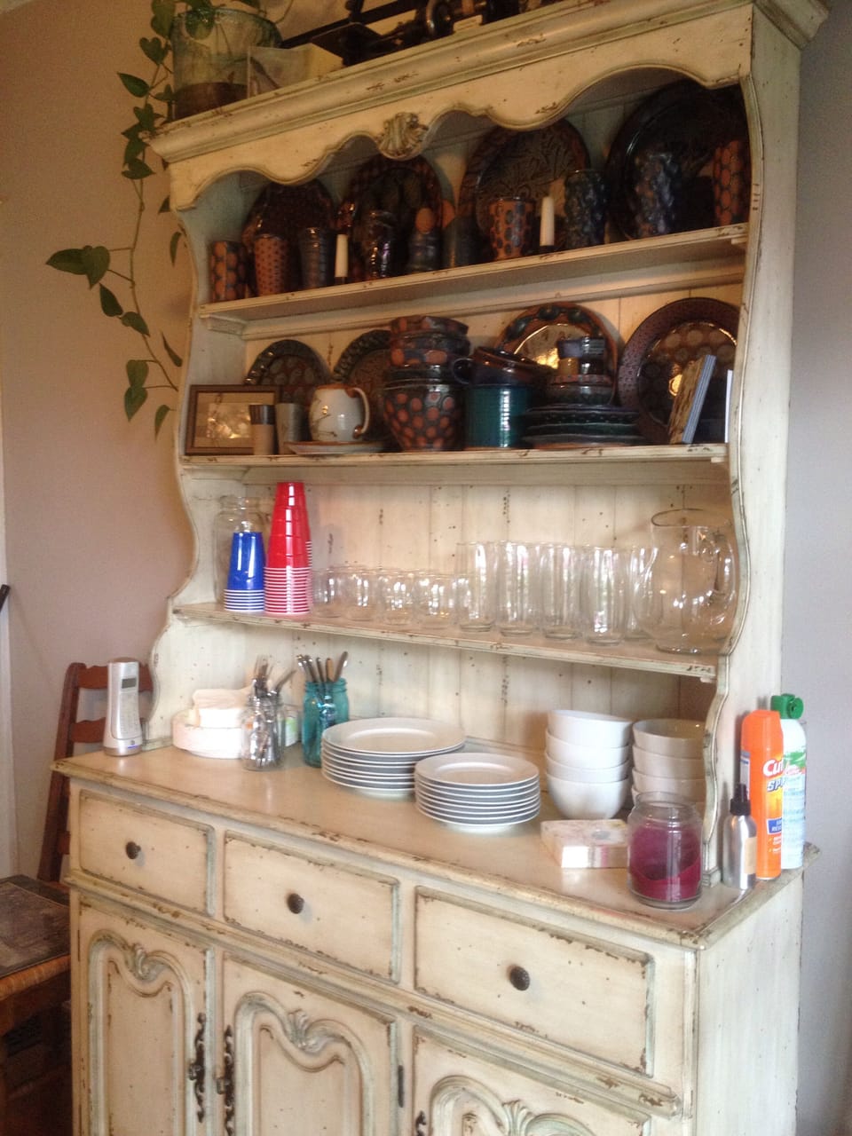Enjoy sparkling clean glassware and dinnerware on a beautiful buffet.