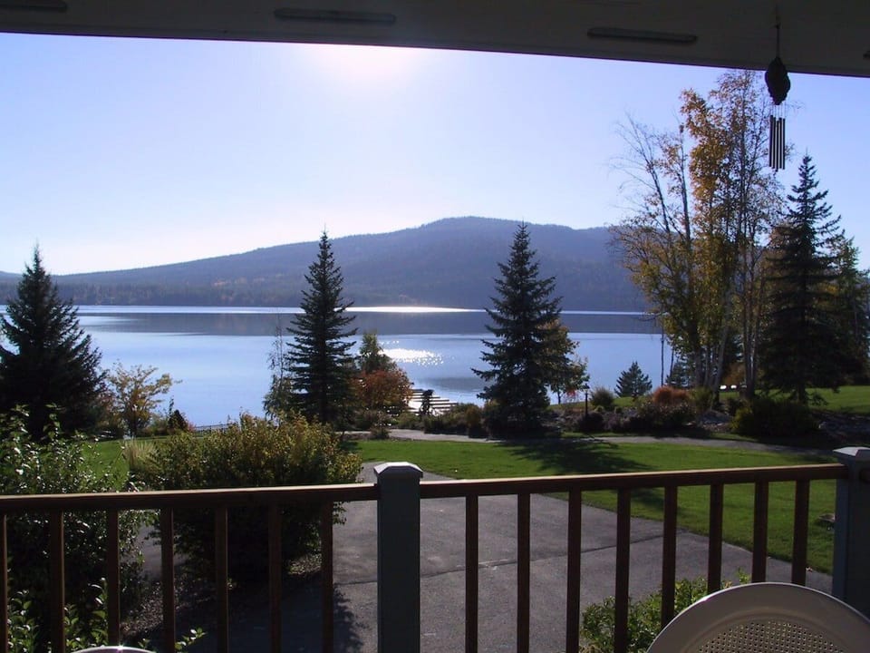 View from the large deck over looking Whitefish Lake