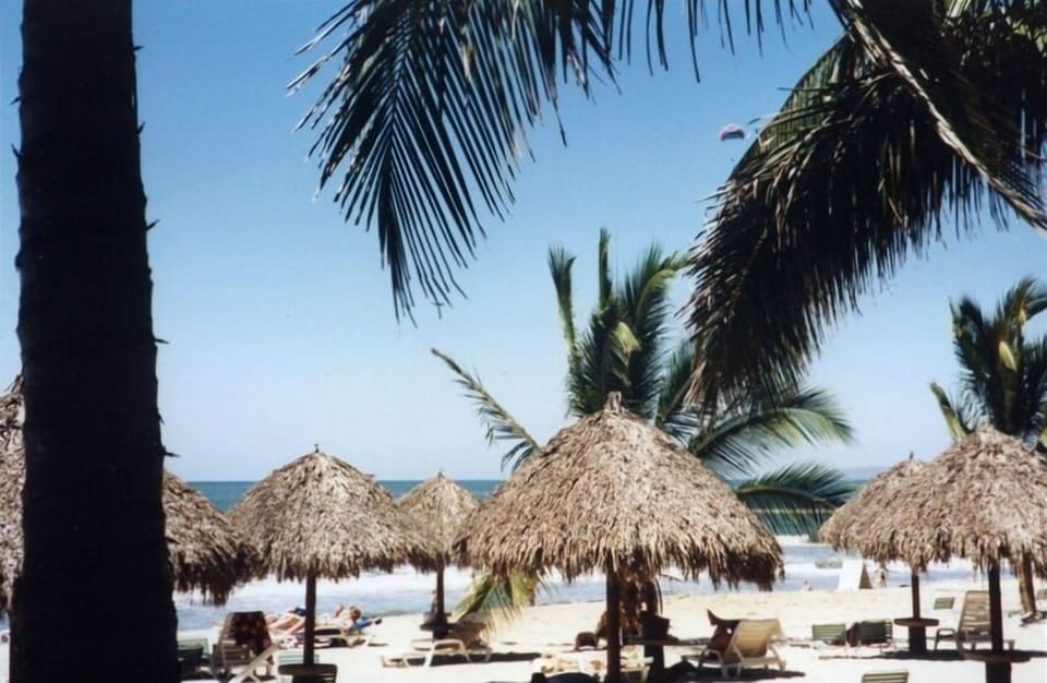View of the Beach and Palapas (Huts)