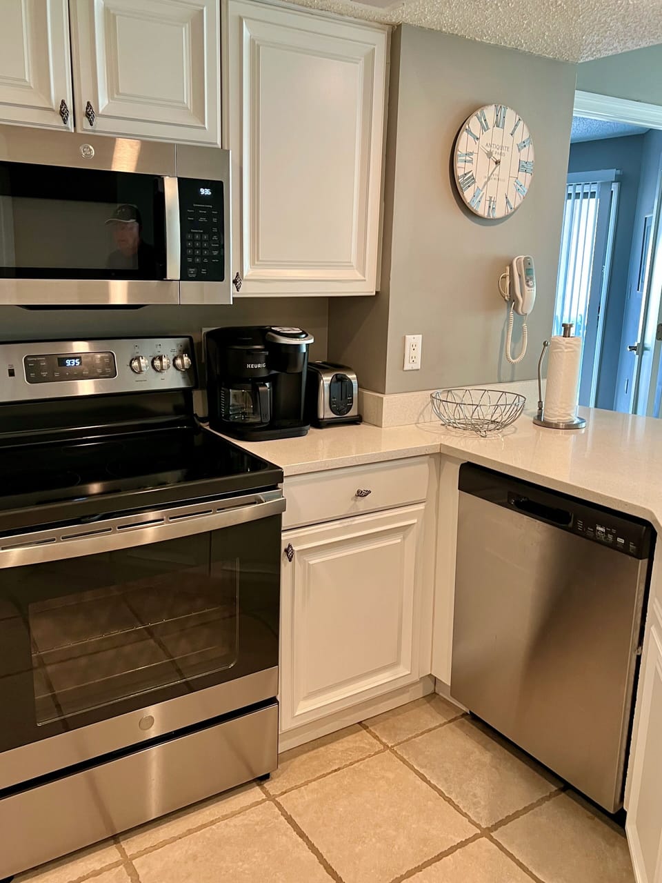 Kitchen with new appliances.