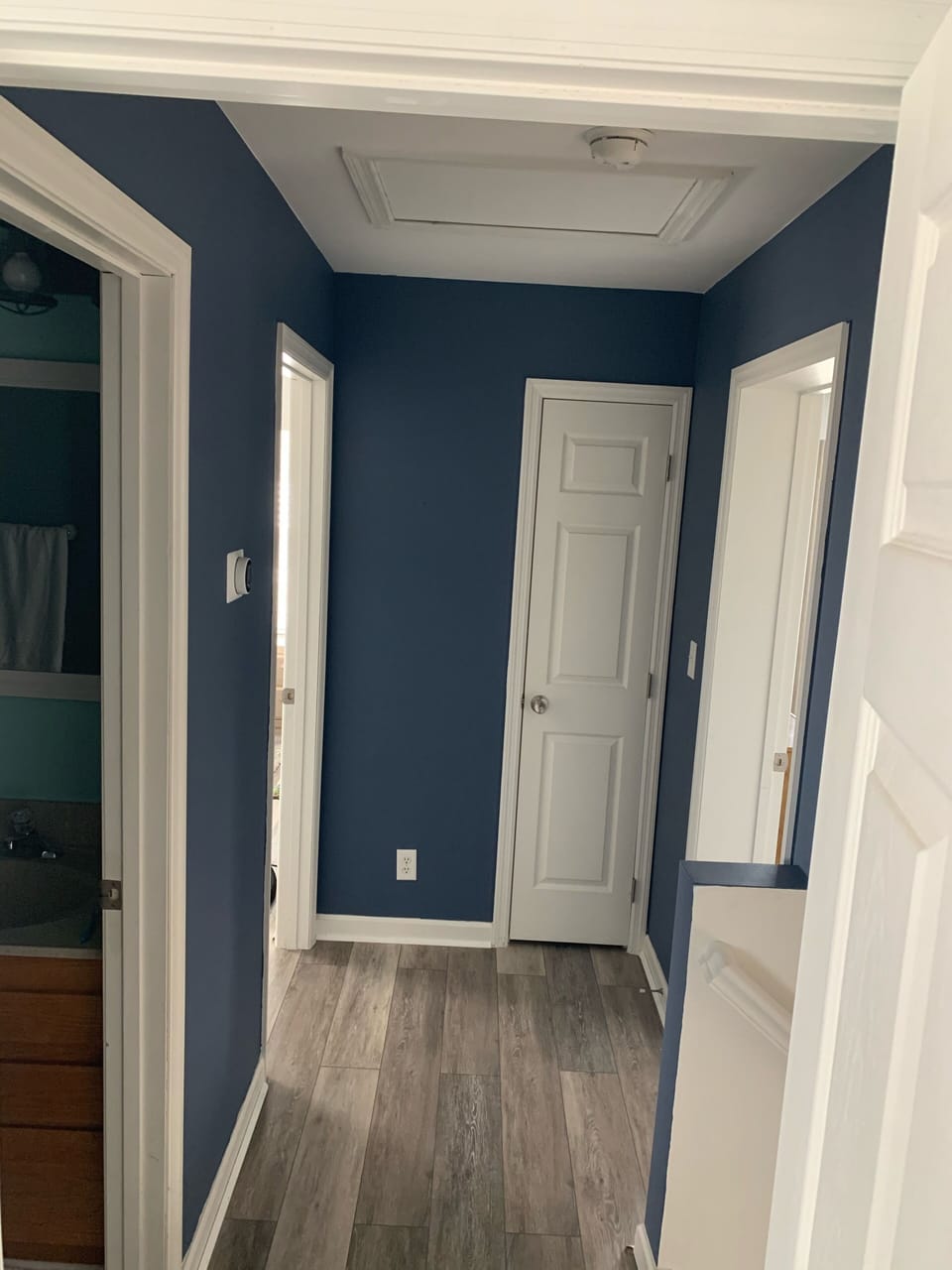 Upstairs hallway, Nest thermostats