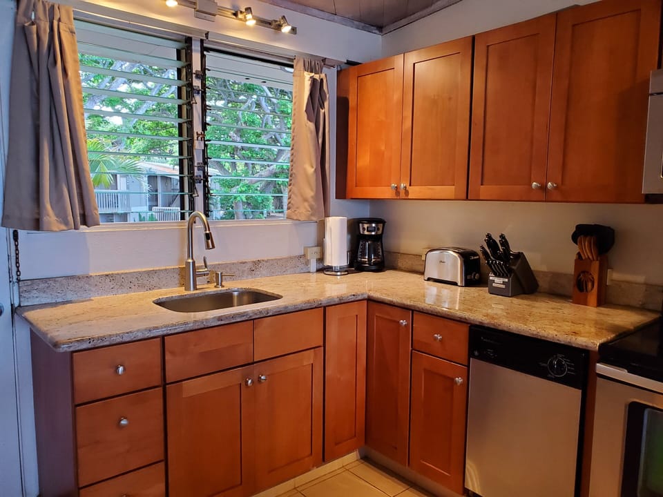 A fully stocked kitchen.