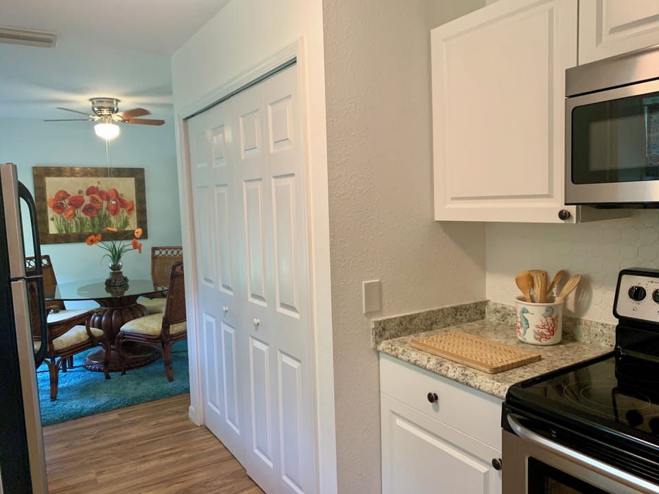 Laundry in the kitchen makes quick loads easy and convenient. 
