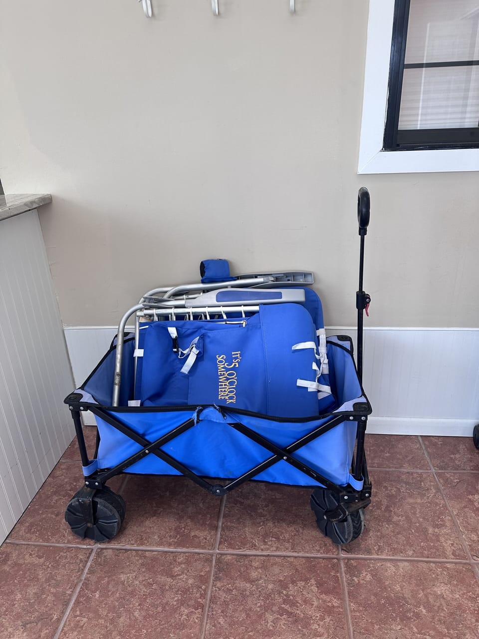 Beach wagon and beach chairs for guests!