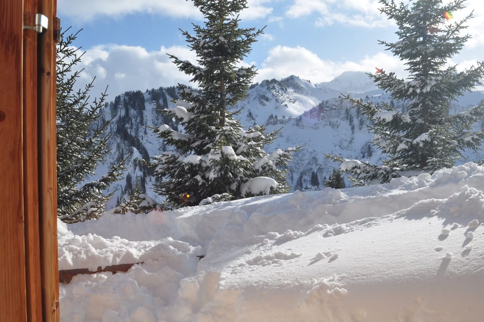 View towards Dents du Midi, Chalet Chalin, Switzerland