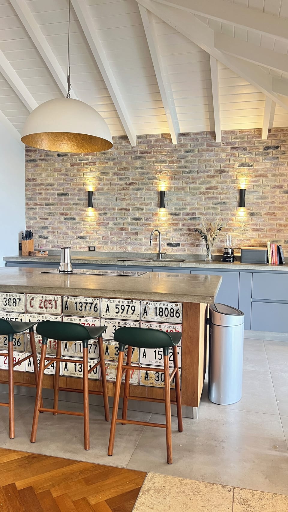 Kitchen area with stool for casual dining