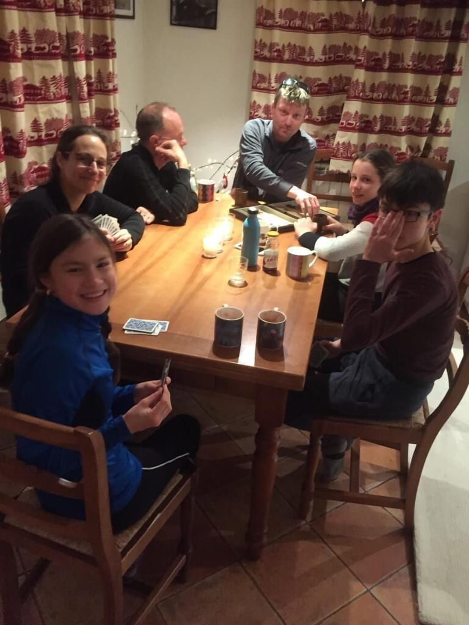 We love having dinner at home and playing cards