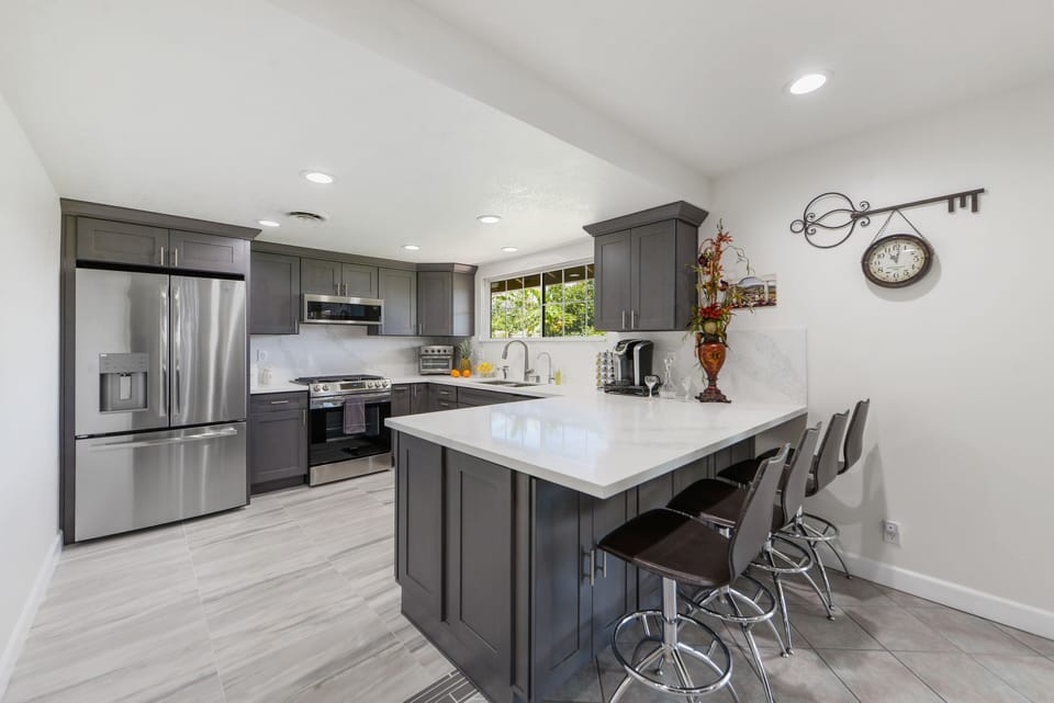 Kitchen with all new appliances.