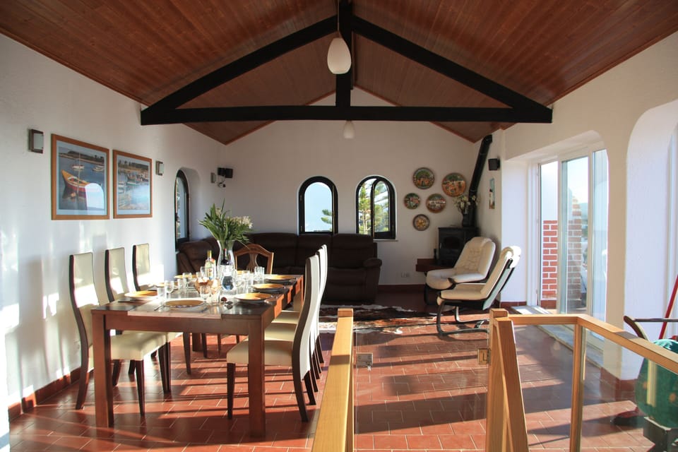 Dining area with sitting area on the upper level