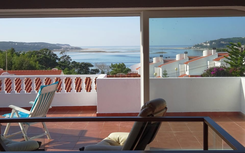 View from the upper floor to the lagoon