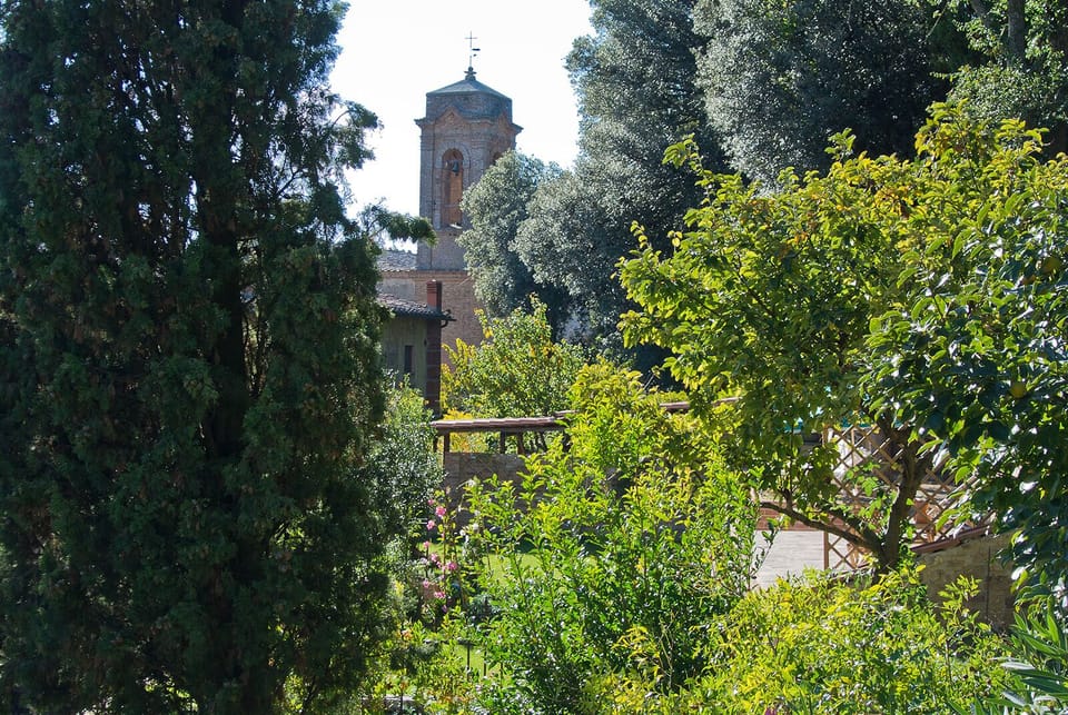 View of church bell from the garden