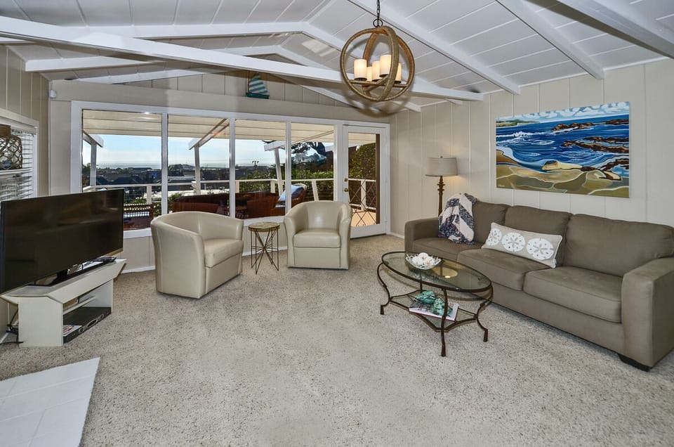 Living room with large deck