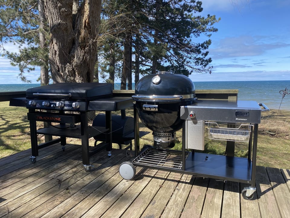 *36 Blackstone gas griddle, Bacon & Eggs?
*Weber Charcoal Grill - BBQ Smoker? 
