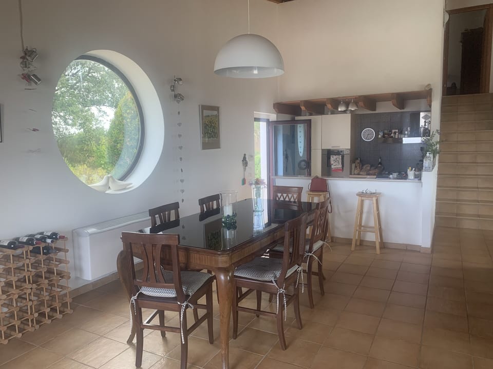 Dining area and kitchen.
