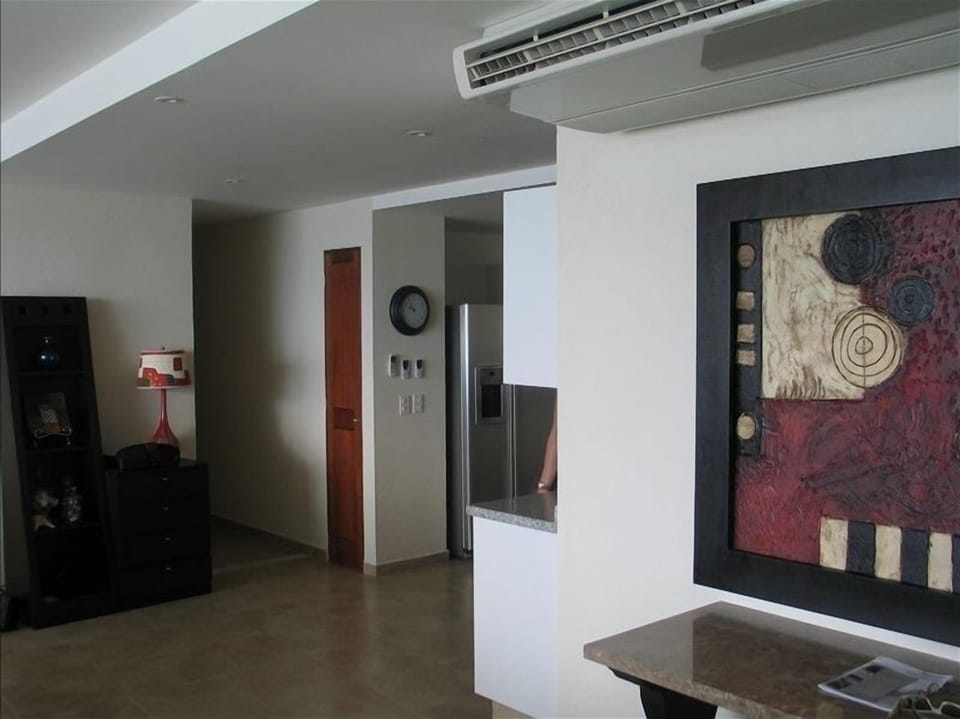 View to the open kitchen and bar