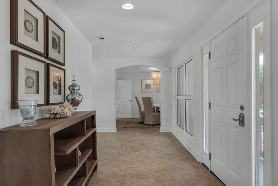 Head down the hall to the dining room