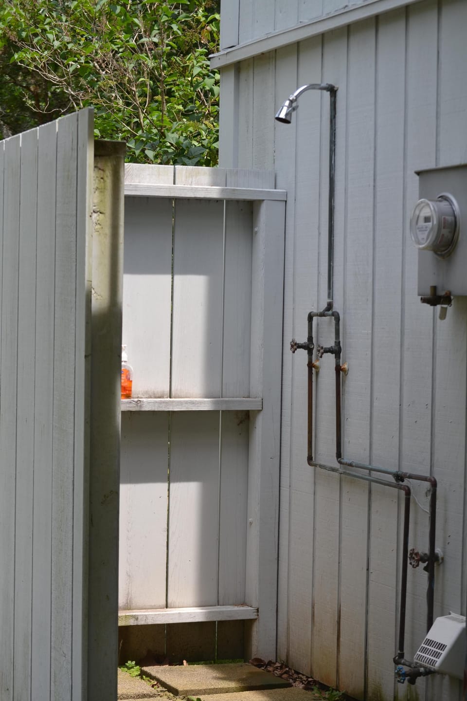 Outdoor shower.