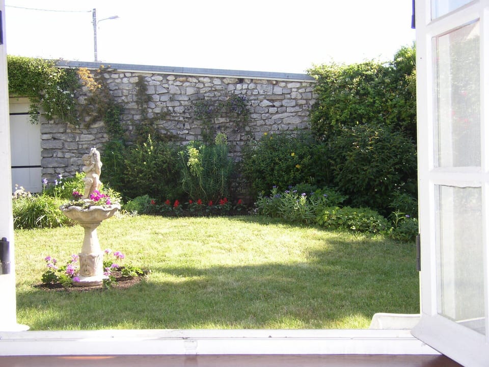 View of the walled garden from the dining room
