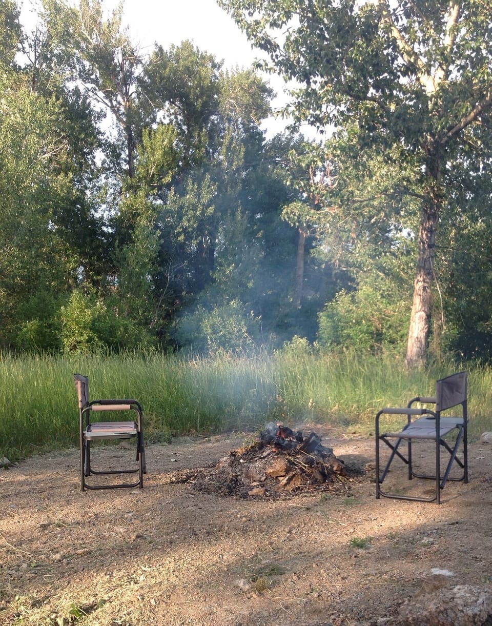 Fire pit area for cozy campfires or smores with the kids