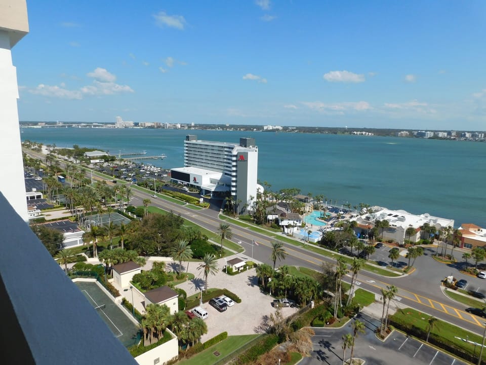 View of the intercoastal waterway from front door, kitchen, and guest bedroom