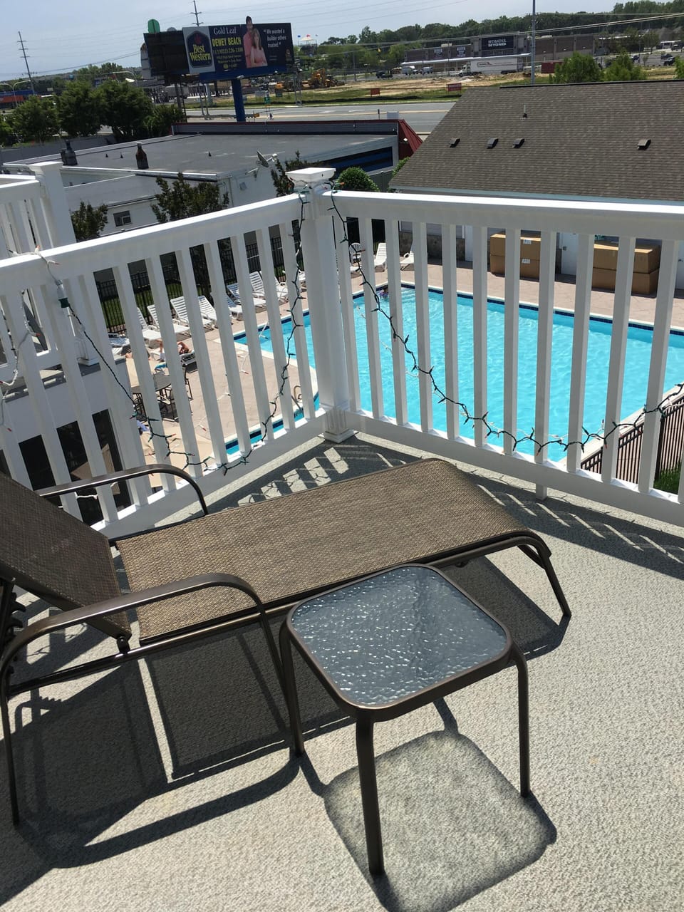 Top Floor Master Bedroom sun deck with Pool view