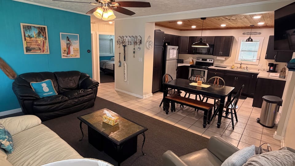 Family room into kitchen