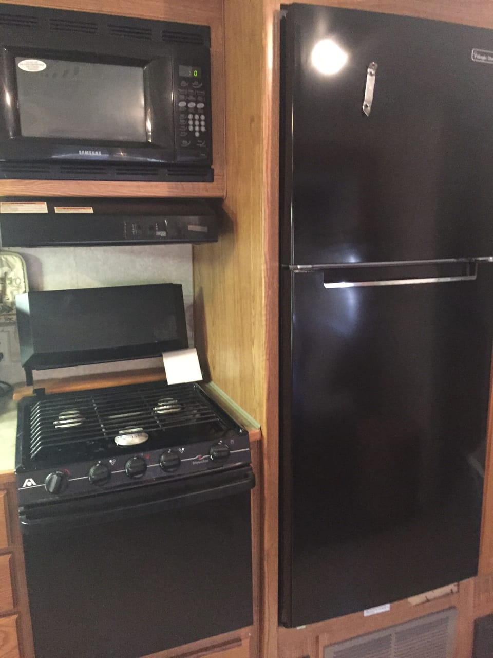 Stove, refrigerator, micro wave , coffee maker!