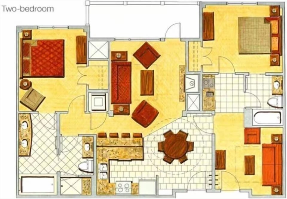 Two bedroom floorplan