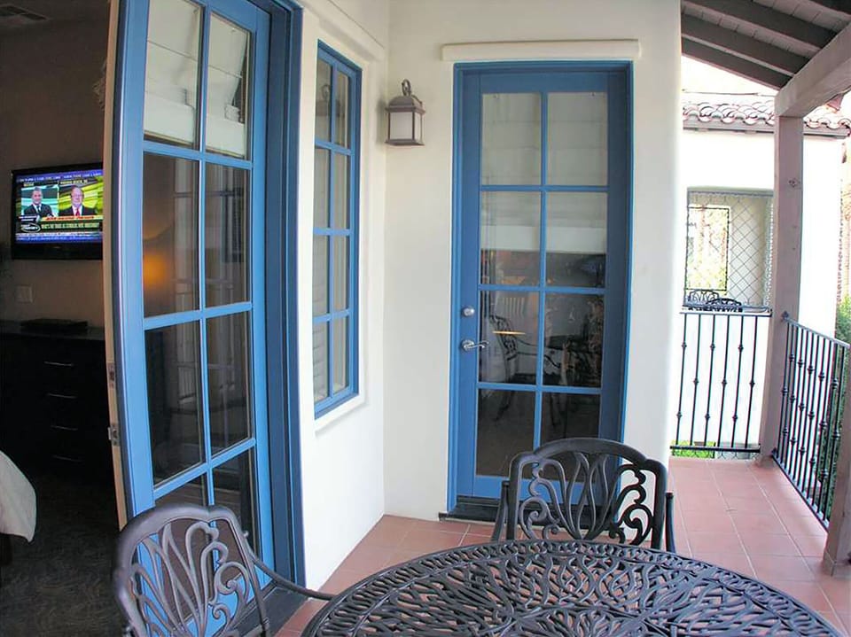 Master bedroom balcony and entrance to living room