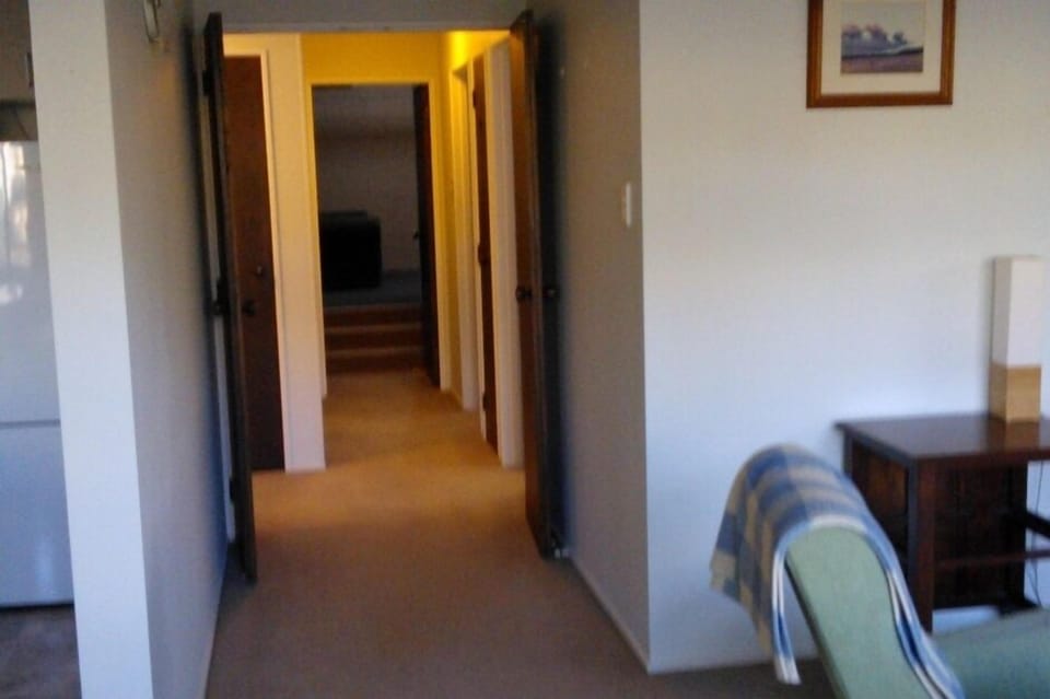 Looking down hall to Bunkroom from lounge