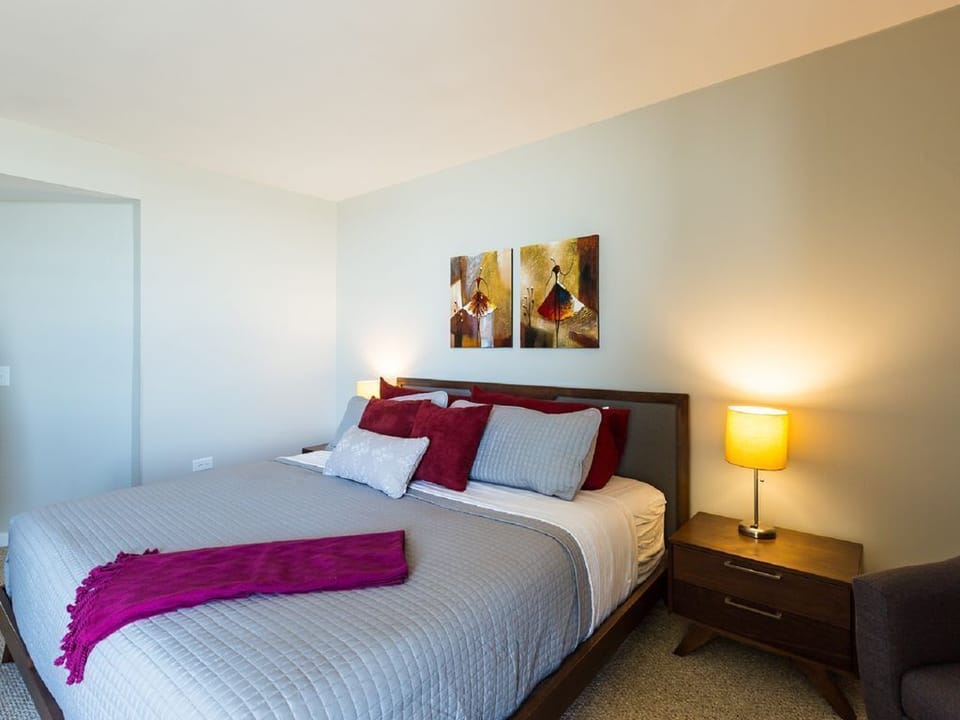 Master bedroom has a 32" TV and DVD player not shown