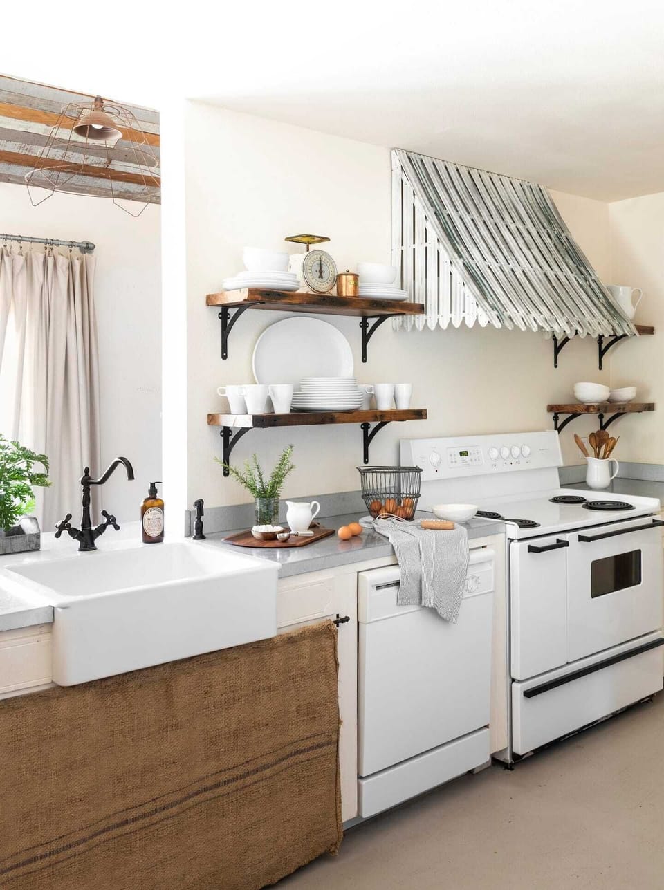 Kitchen with farm sink and tons of charm
