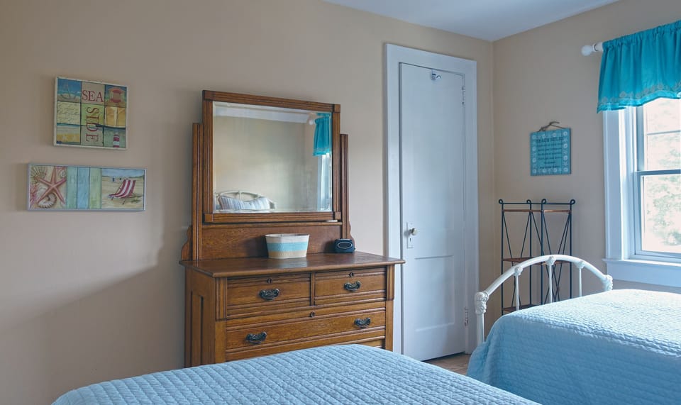 Antiques in second bedroom. Rent our Blue Hydrangea Beach Cottage in Belmar 